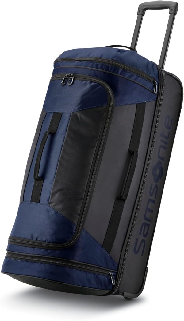 Samsonite Andante 2 Wheeled Rolling Duffel Bag, Navy/Black, 28-Inch