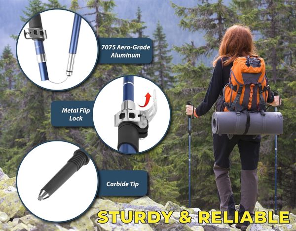 TREKOLOGY TREKZ SE Collapsible Trekking Pole (1pc) - Lightweight Walking Stick for Hiking and Trekking - Ideal for Men, Women, and Seniors - Image 4